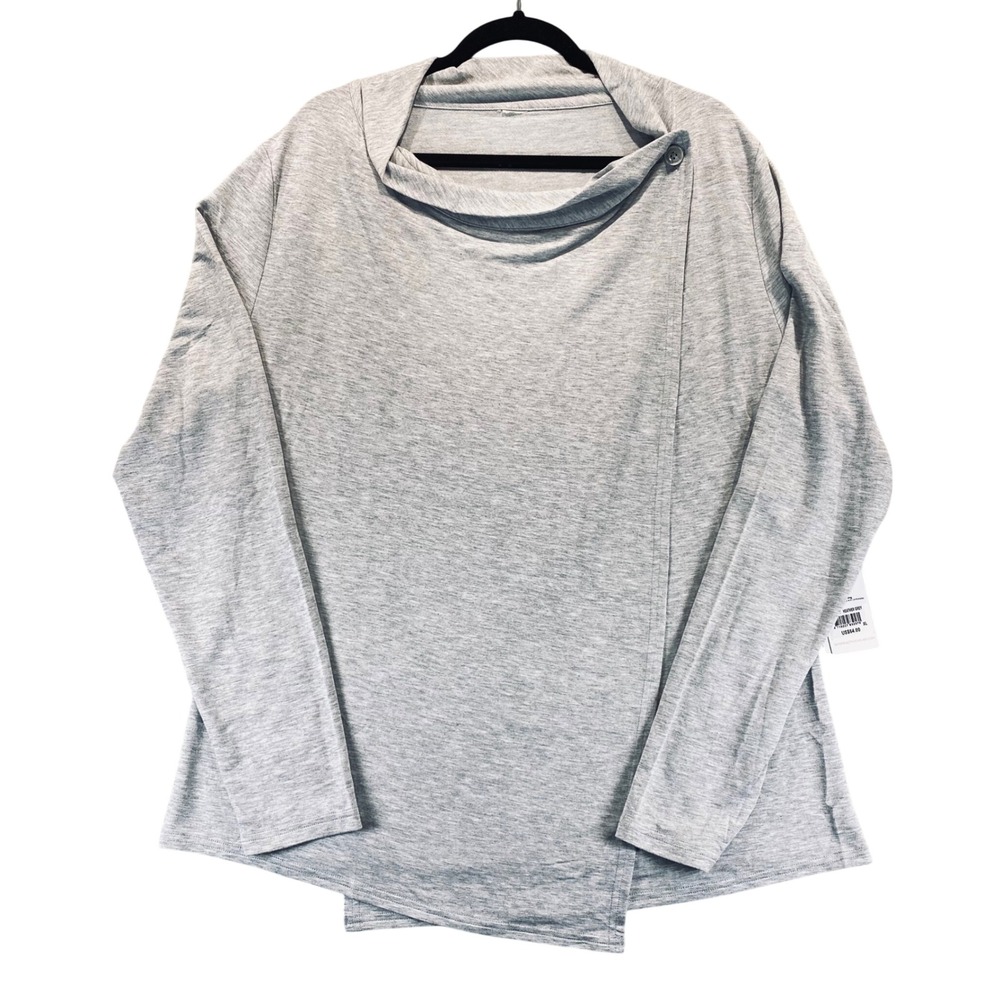 SHAPE ACTIVEWEAR Odyssey Wrap Heather Grey‎ Long Sleeve Athleisure XL